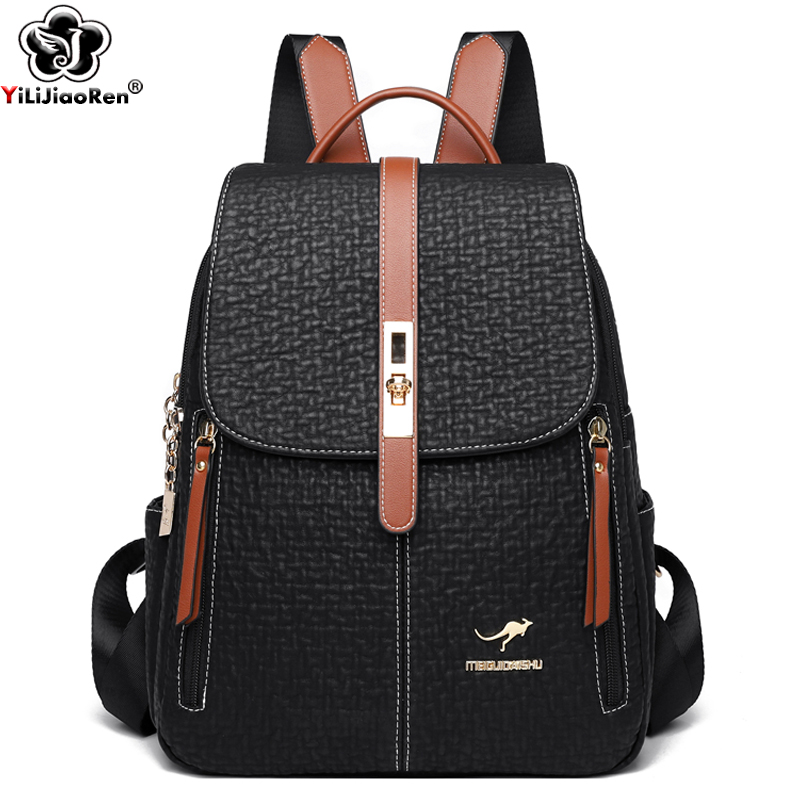 Travel Backpack Anti Theft - 패션 배낭 여성 여성을위한 고품질 가죽