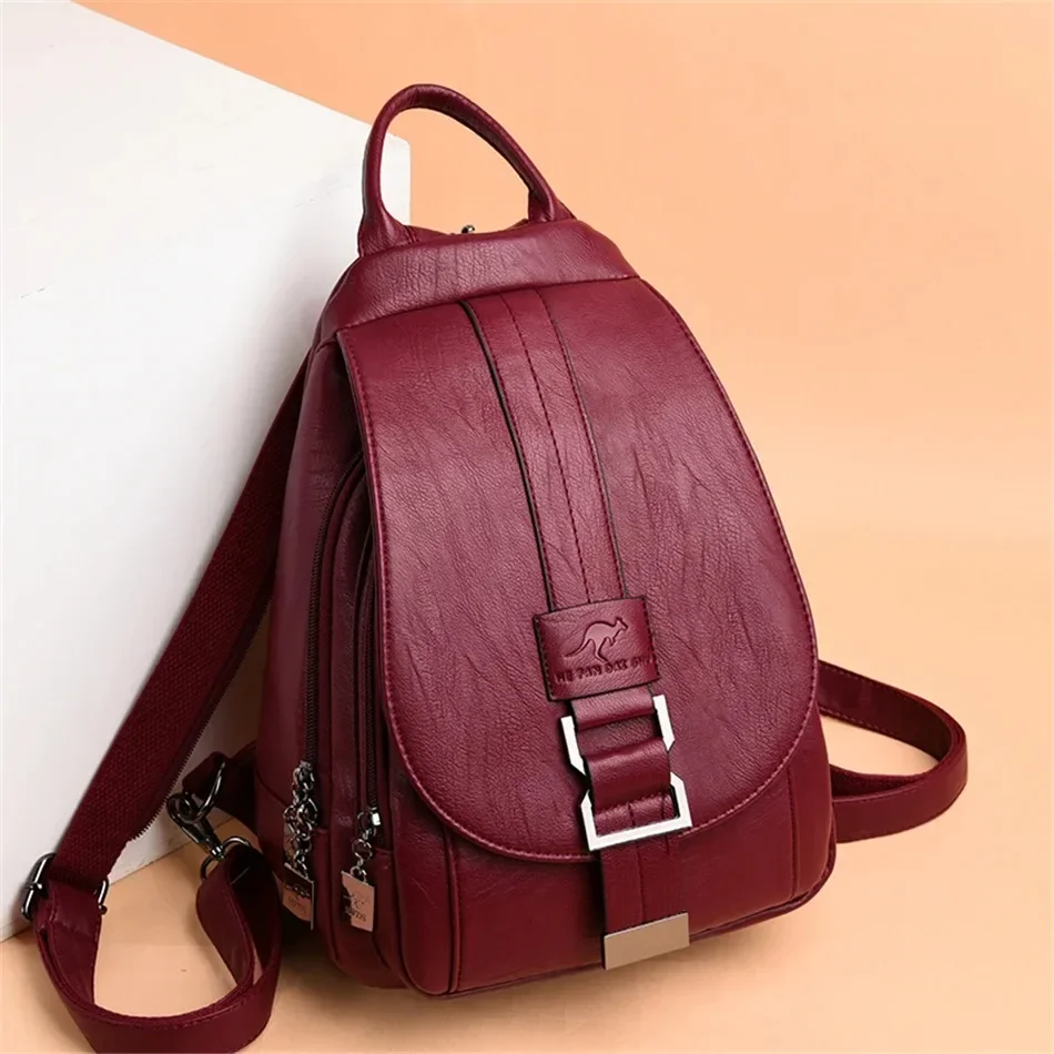 School Backpack Teen - 다기능 여성 가죽 배낭 십대 소녀를위한