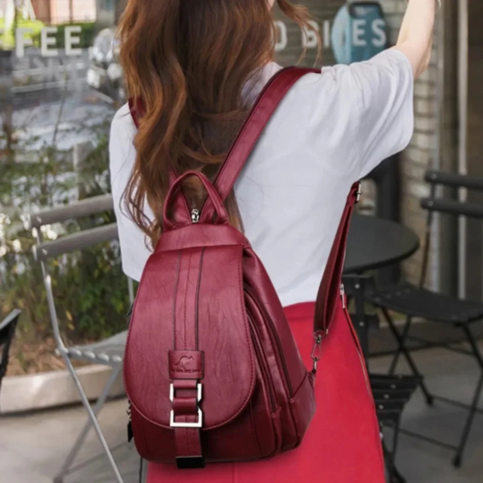 다기능 여성 가죽 배낭 십대 소녀를위한 빈티지 배낭 학 - School Backpack Teen 리뷰 및 가격
