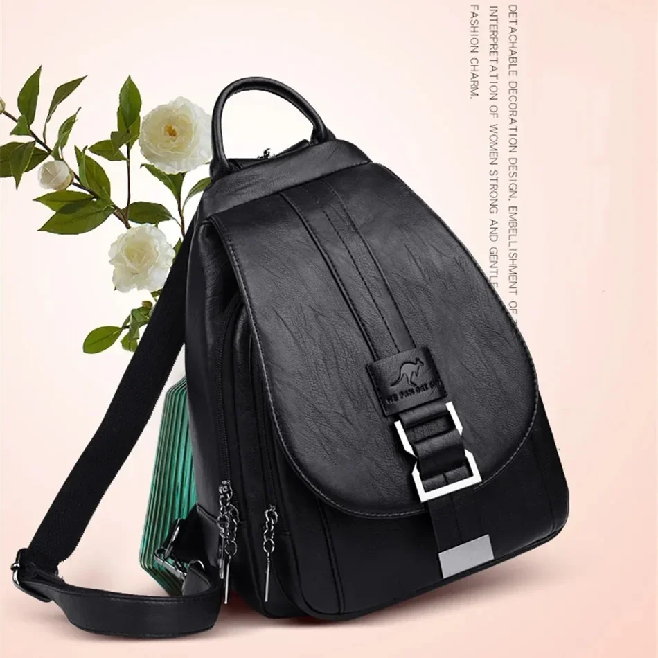 다기능 여성 가죽 배낭 십대 소녀를위한 빈티지 배낭 학 - School Backpack Teen 리뷰 및 가격