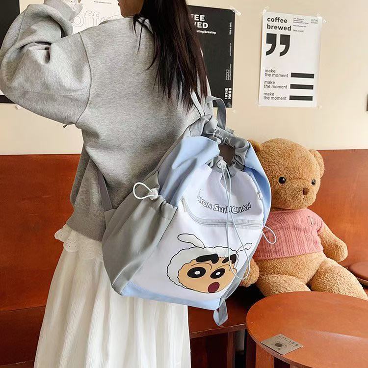 애니메이션 카와이 크레용 신짱 시로 플러시 백팩 귀여운 - School Backpack Teen 리뷰 및 가격